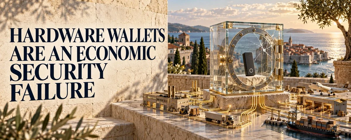 Hardware Wallets Are an Economic Security Failure — Cover illustration
