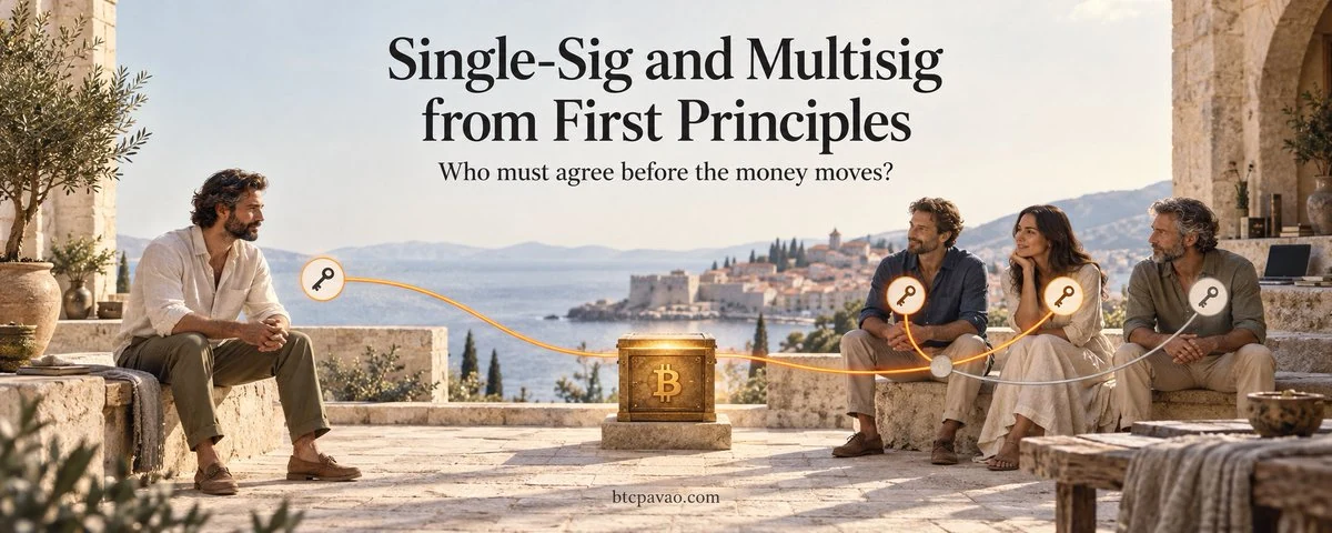 Single-Sig and Multisig from First Principles — Cover illustration