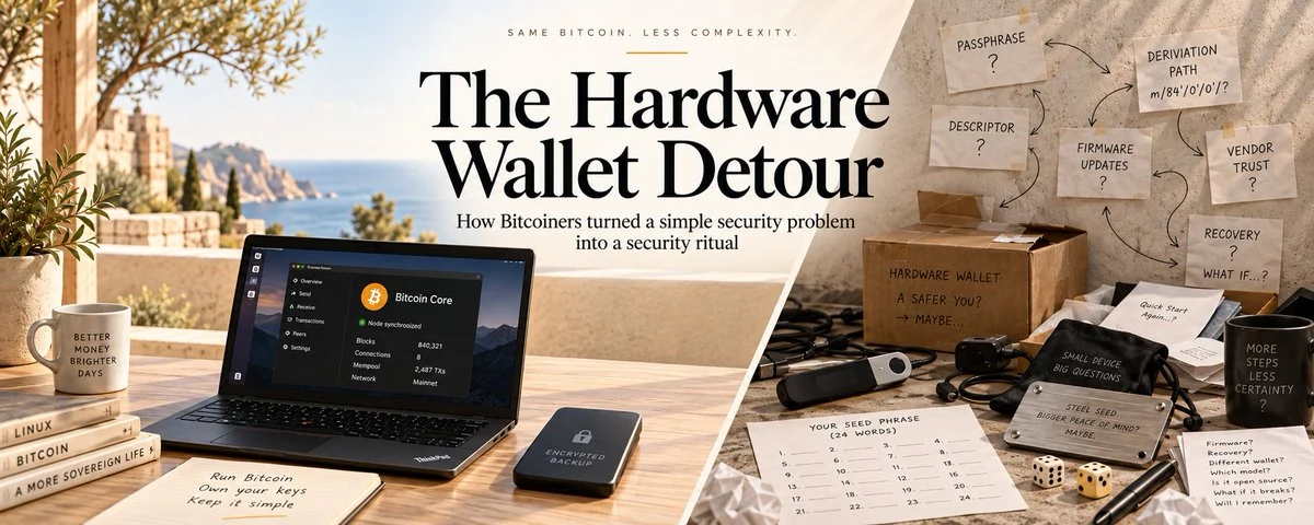 The Hardware Wallet Detour — Cover illustration