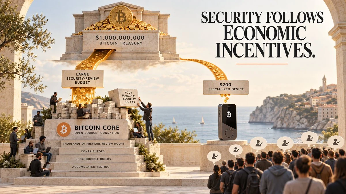 The Hardware Wallet Detour — Security is economic illustration